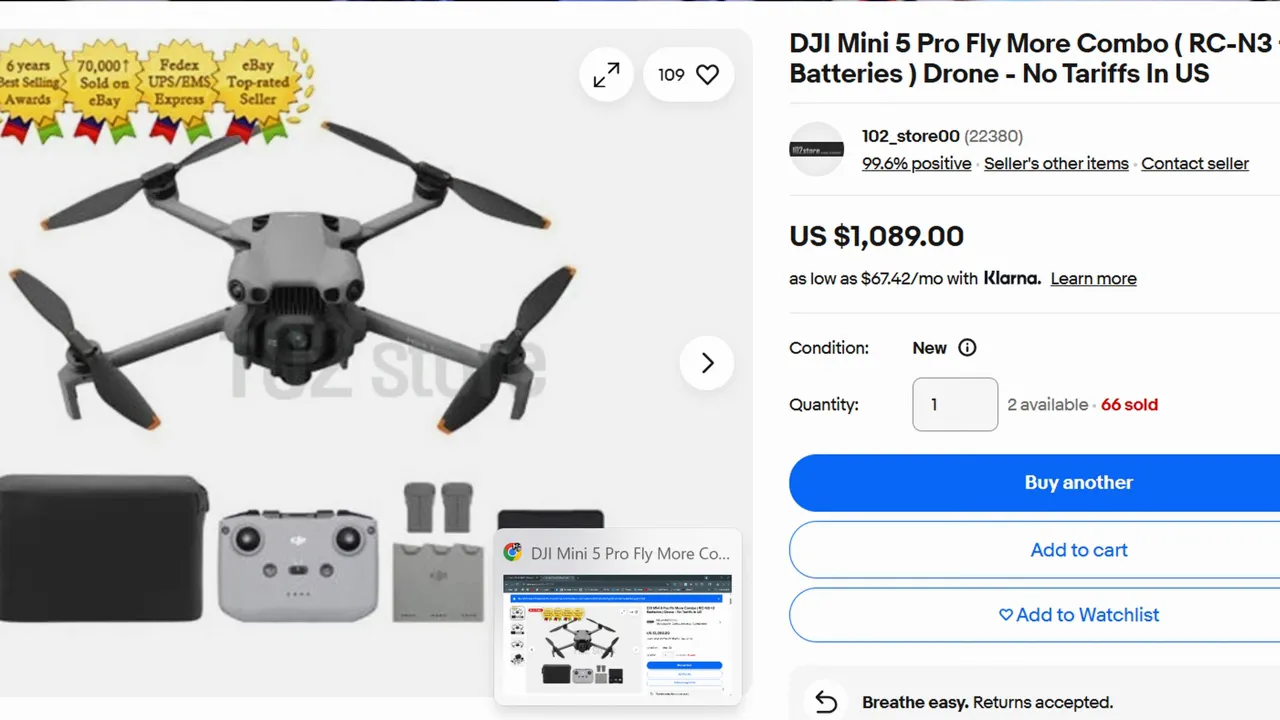 Compra internacional del Drone via eBay